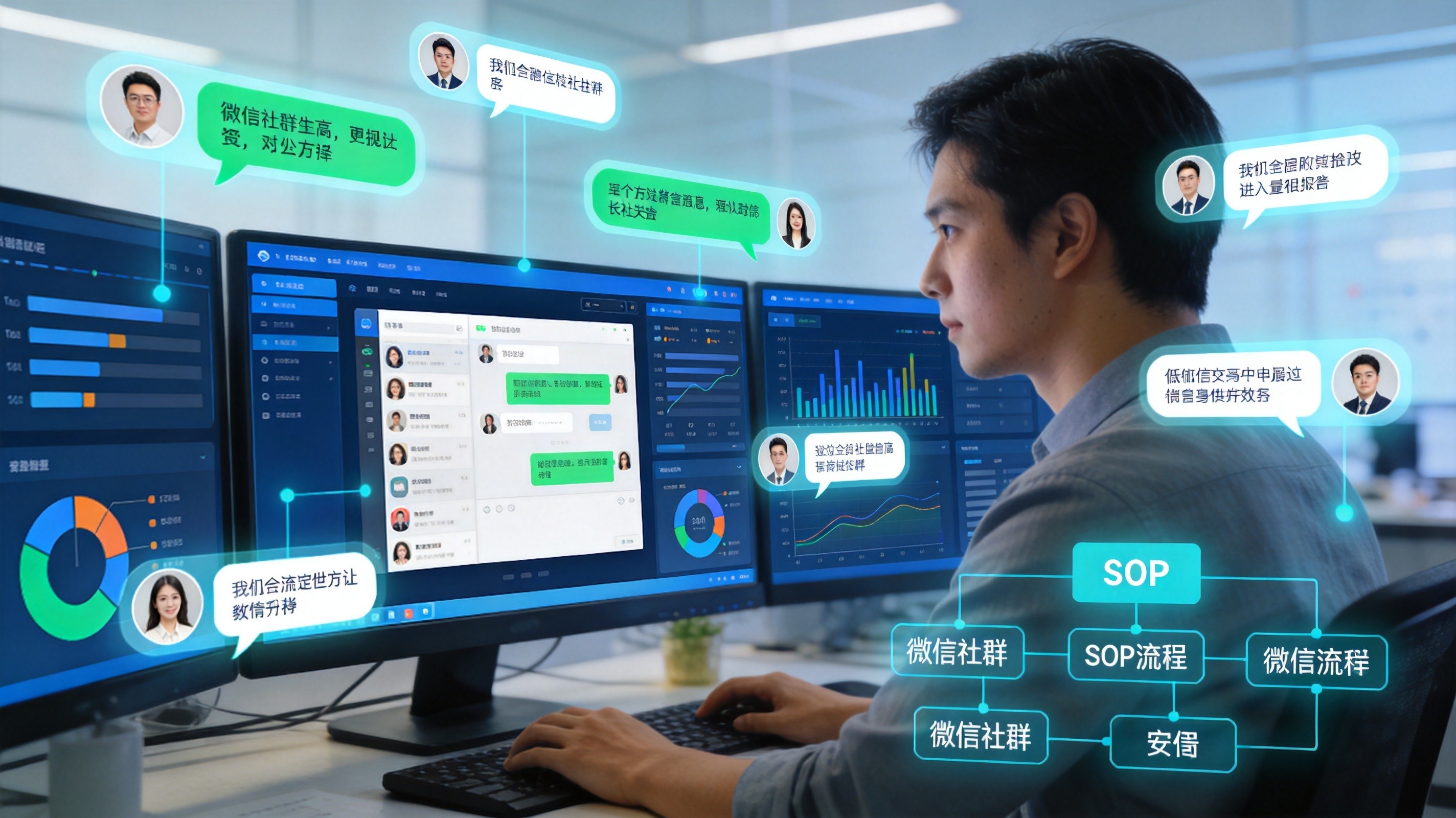 企微社群SOP自动化运营实战：3人团队如何管好50个500人群还不出错？