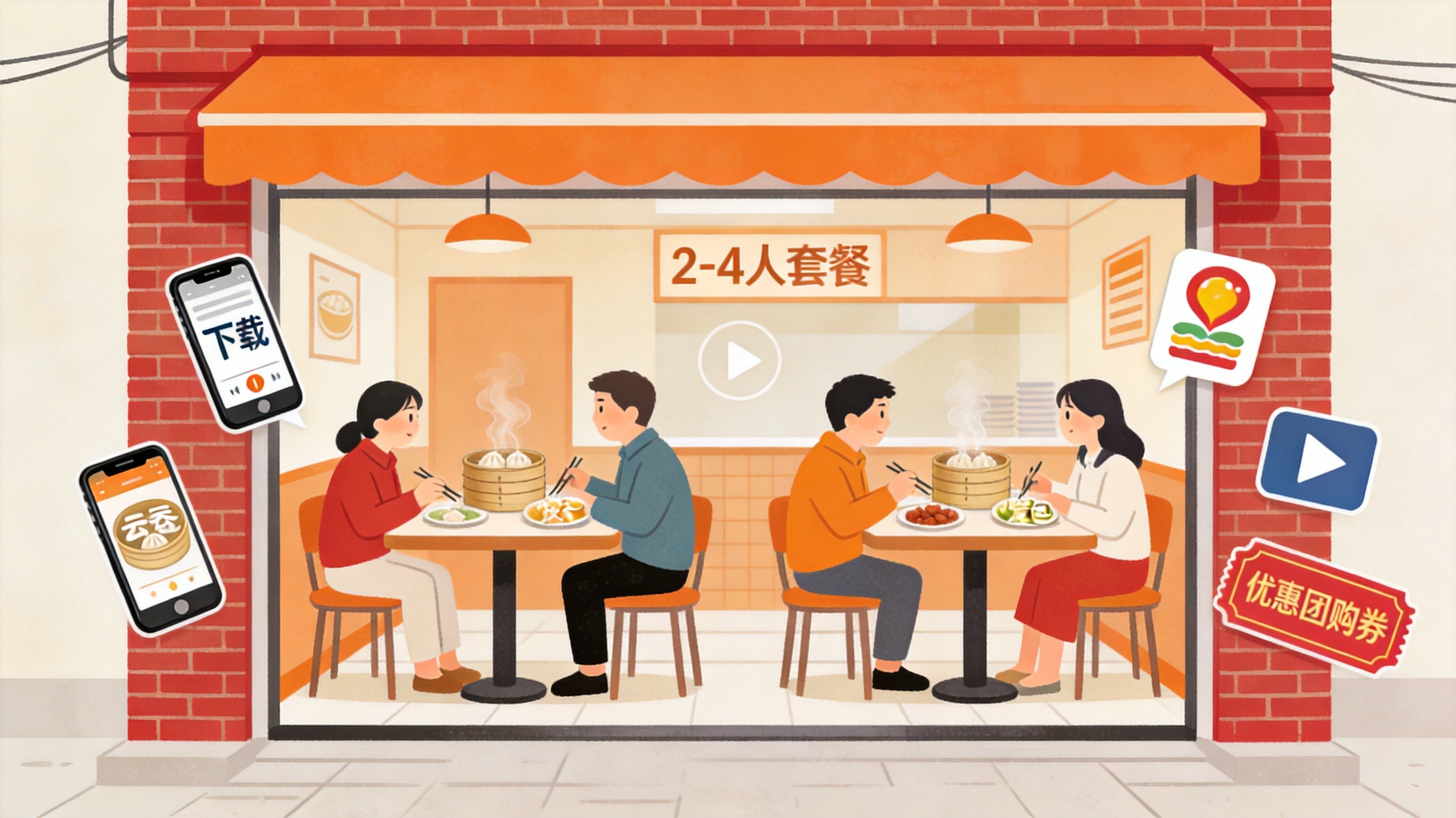 快餐小吃抖音交易额增长114%、袁记云饺团购拉新80%：小店"轻社交"场景的流量打法